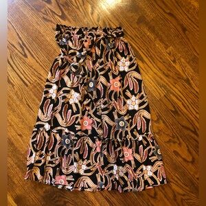 Christian Siriano Black Floral Skirt - Size Medium